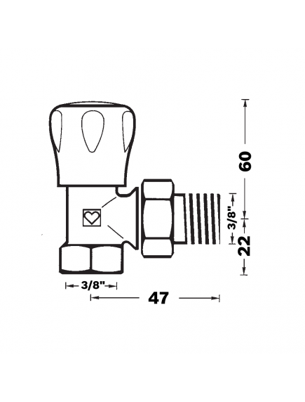 Herz GP sarok radiátorszelep 3/8" BM 1 5524 20 Herz GP sarok radiátorszelep 3/8" BM 1 5524 20
