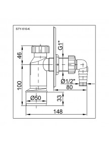 Styron falba épített szifon STY-529-K